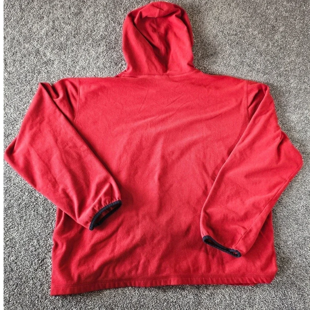 Vintage‎ Y2K Adidas Fleece Hoodie Mens XL Red Embroidered Logo Gorpcore